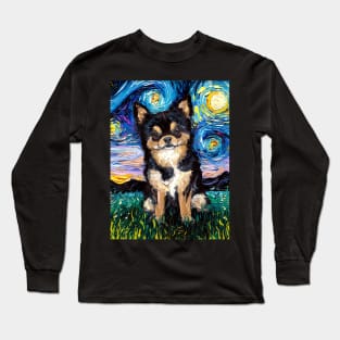 Black and Tan Chihuahua Night Long Sleeve T-Shirt